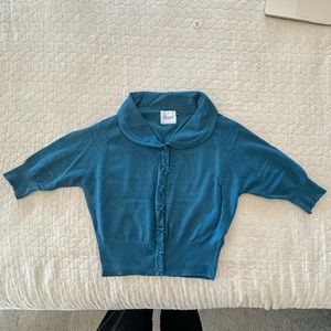 Banned Retro Cropped Cardigan with Short Sleeves